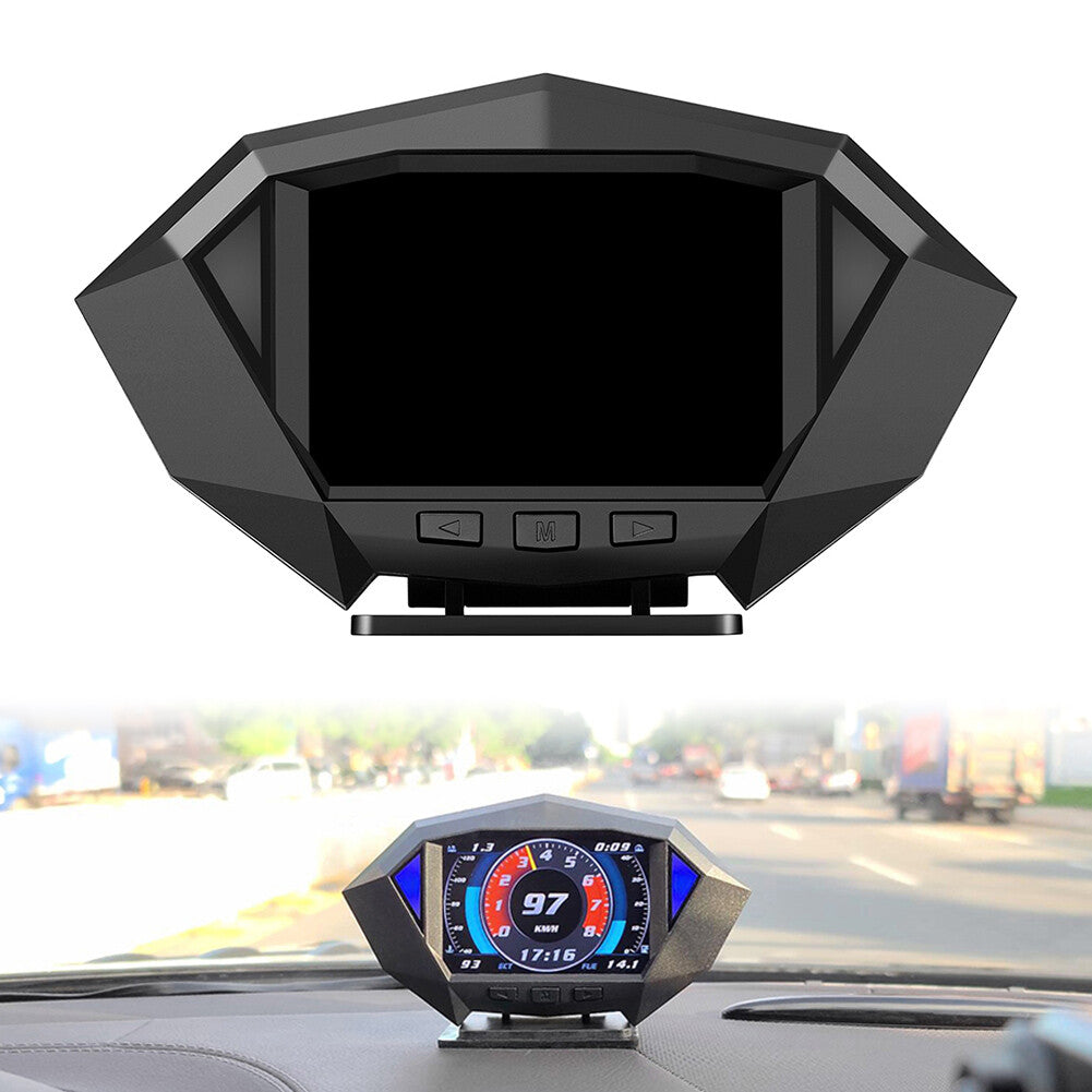 OBD2 HUD GPS Head Up Display Car Digital Speedometer Speed Indicator Slope Meter Q