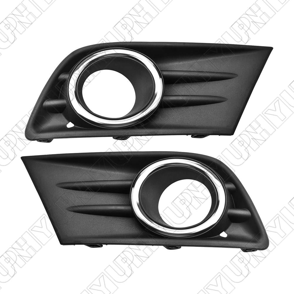 Front Bumper Fog Light Cover w/Chrome Ring Left Right for Honda Pilot 2012-2015