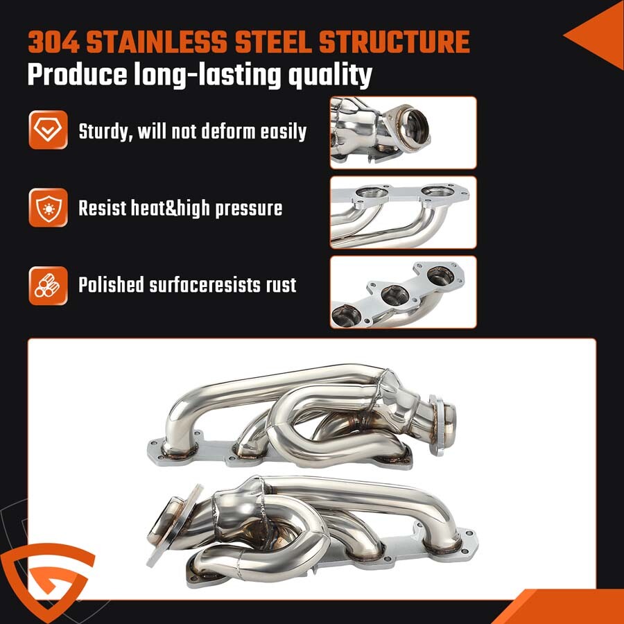 for Dodge for Ram 1500 2009-2018 5.7L HEMI Shorty Stainless Performance Headers Kit
