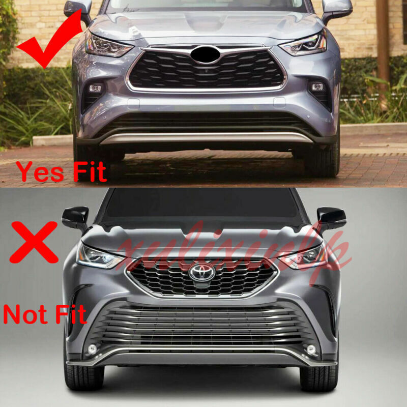 Glossy Black Front Grille Grill Frame Cover Trim for Toyota Highlander 2020-2023