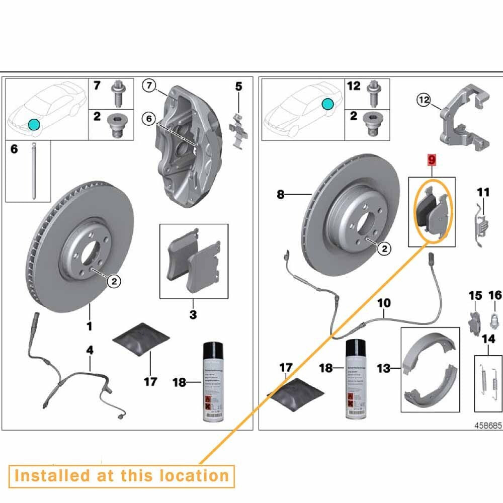 Equipment Manufacturer for Rear Brake Pads on for Rolls-Royce for Ghost RR4 Wraith 34216867063