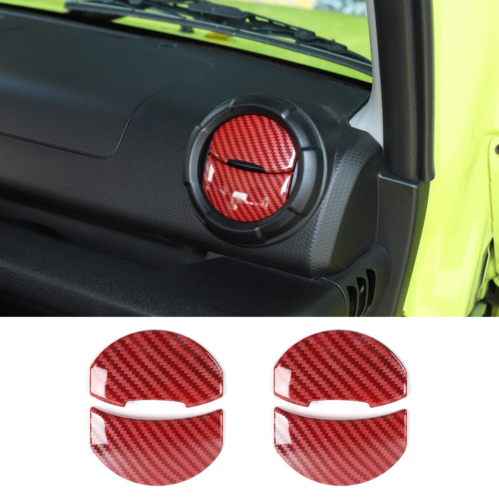 Air Condition Vent Outlet Cover for Suzuki for Jimny 2019-2022 ABS Red Carbon Fiber