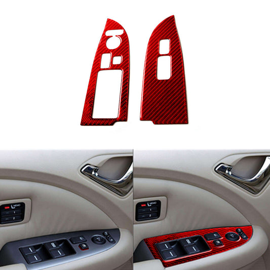 3X Red Carbon Fiber Passenger Glove Box Latch Trim Cover for KIA Sedona 2015-16 v