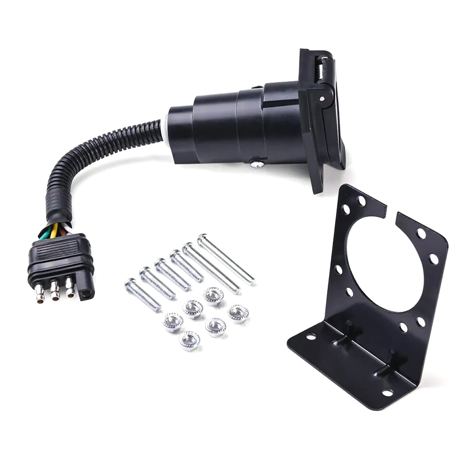 4 Pin to 7 Way Blade For RV Trailer Plug Adapter Truck Light Wire Connector