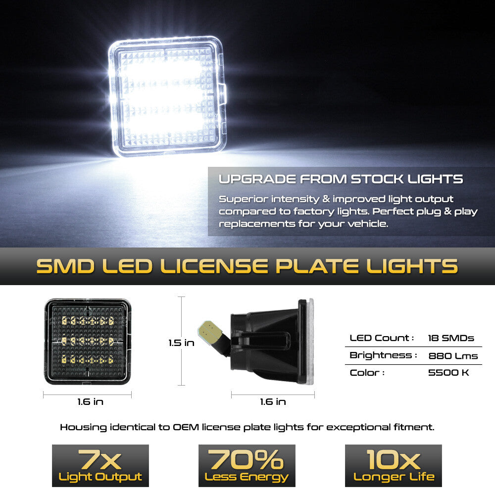 Suitable for 2016-20 Tacoma/14-20 Tundra Full LED Black License Plate Light- v