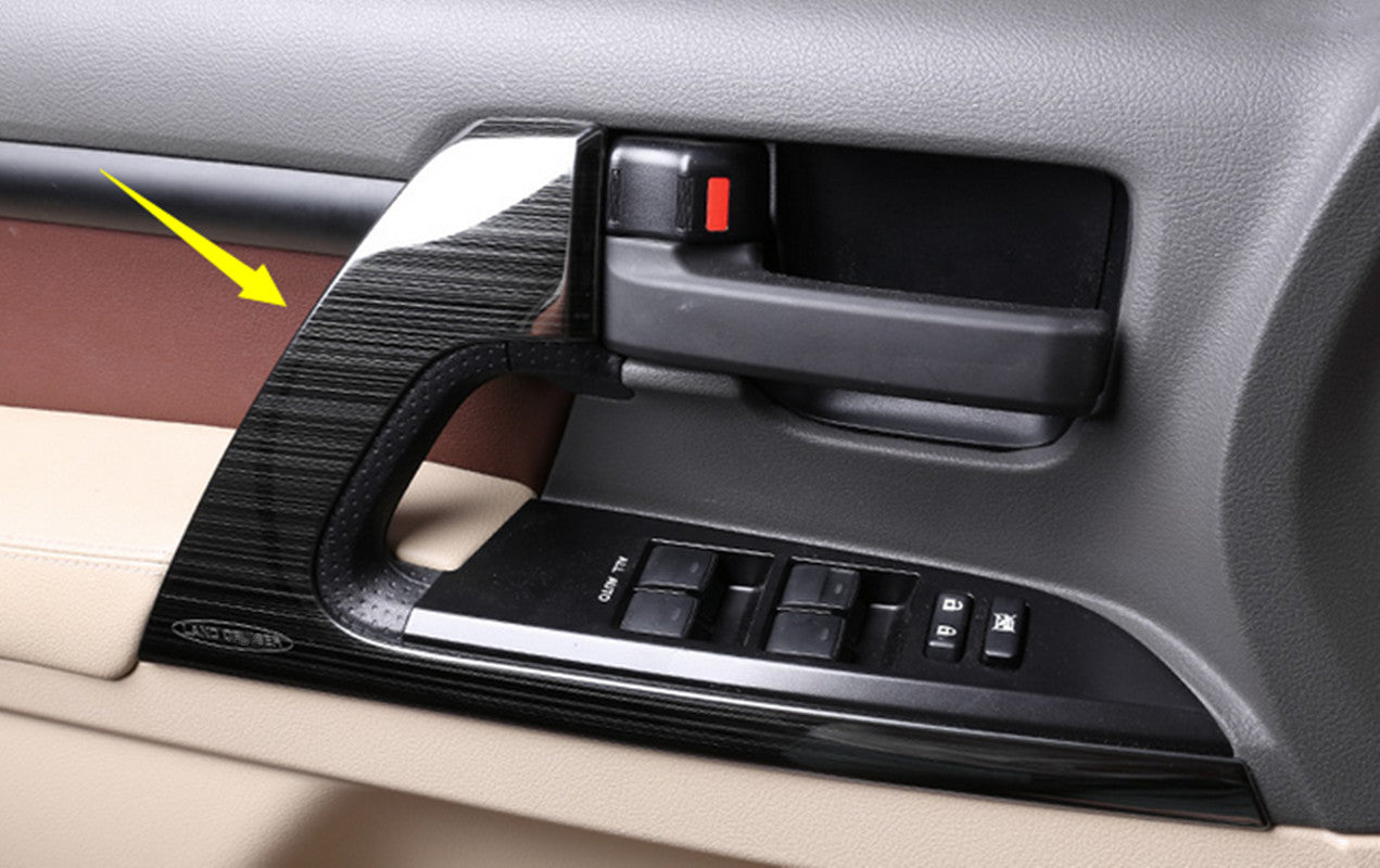 Black Inner Door Armrest Decor Cover Trim for Toyota for Land Cruiser LC200 2008-21