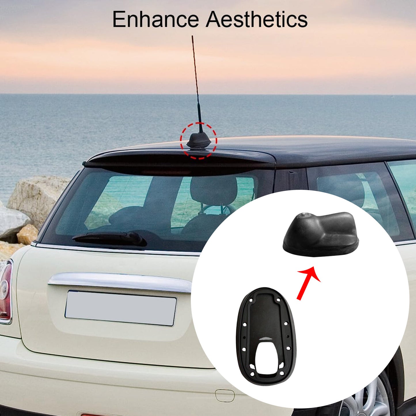 Roof Antenna Base Rubber Gasket Fit for Mini Cooper R55 R56 2007-2014 E4J7 Q