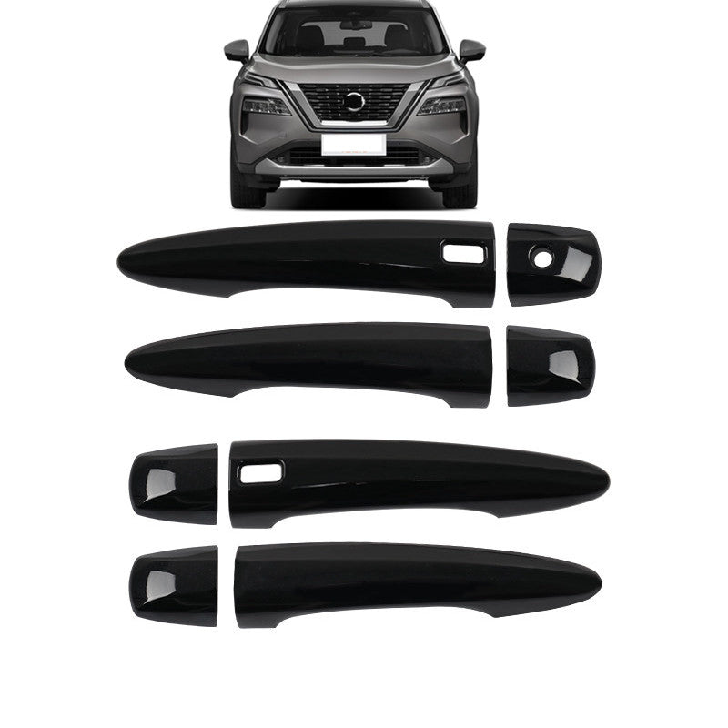 Gloss black front door handle cover trim for Nissan Rogue 2021 - 2023