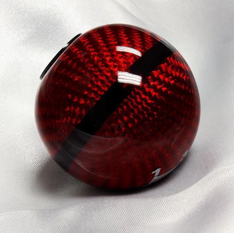 Car Shift Knob 5-speed Mugen Red Carbon Fiber 1.50 Thread Pattern for Mazda