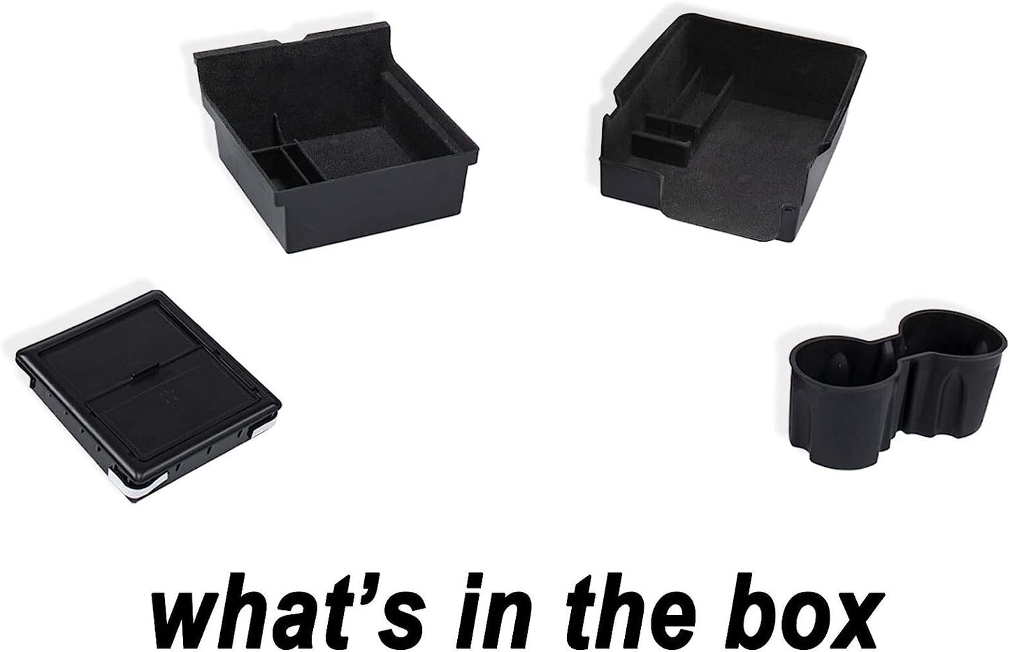 4-Piece Center Console Storage Tray, Armrest Storage Box, Drawer for Model 3Y- n