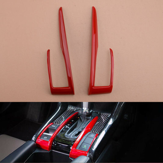 Red Interior Gear Shift Box Panel Cover Trim Frame Fit for for Honda for Civic 10th Gen v