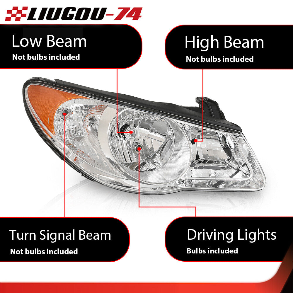 Halogen headlights with bulb on the right side suitable for 07-10 for Elantra Sedan- v