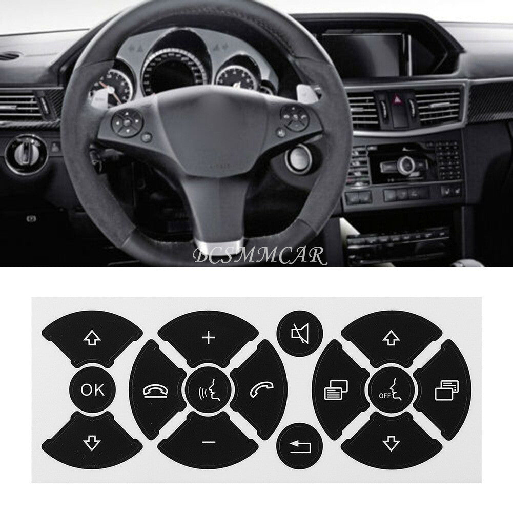 Replacement Steering Wheel Button Sticker Fit for Mercedes Benz C250 2007-2014