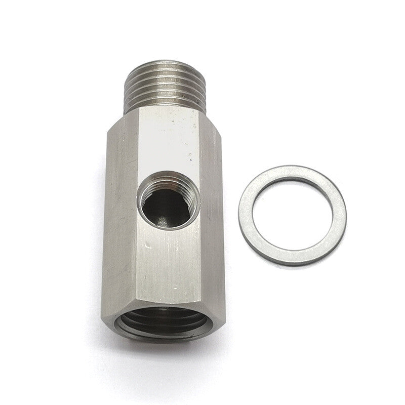 Stainless M16 x1.5 to 1/8 NPT Oil Pressure Sensor Tee Adapter for Turbo Supply