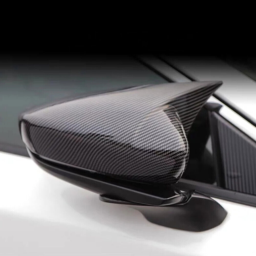 2P Carbon Fiber Ox Horn Side Door Rear View Mirror Trim for Mazda CX-30 2020-24