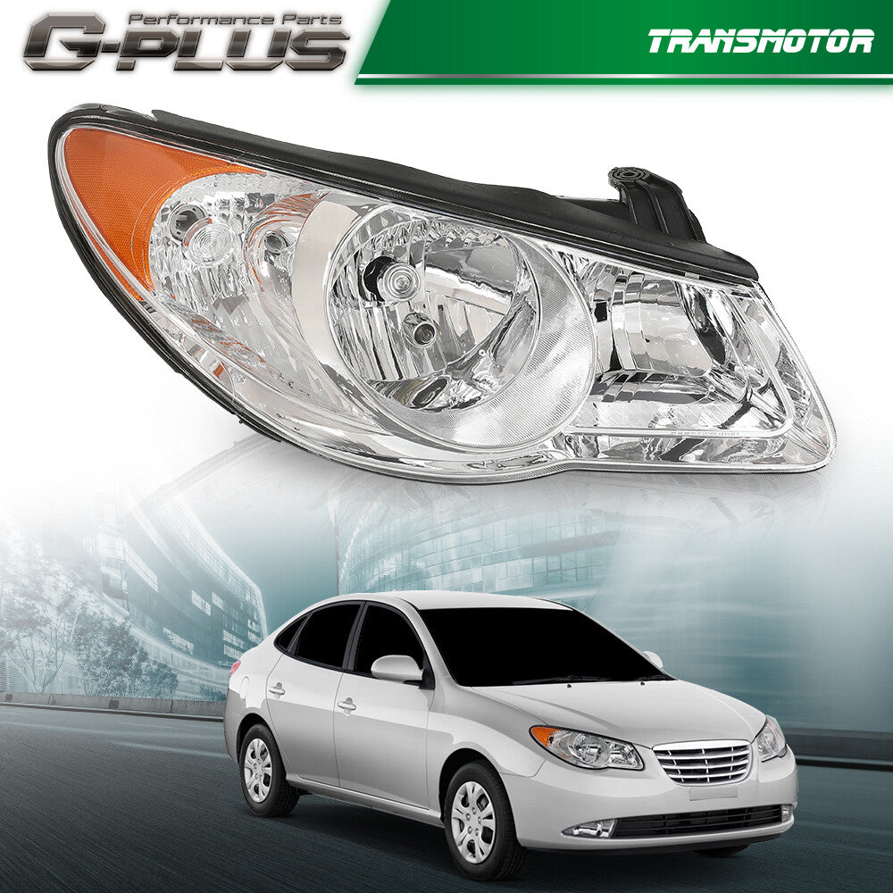 Fits 2007 2008 2009 2010 for Hyundai for Elantra Headlight Right Passenger Side Right Hand - v