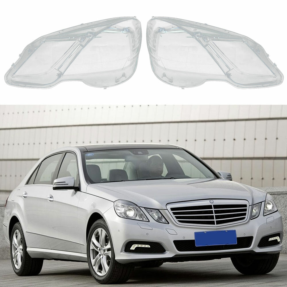 Transparent headlight lens covers for left and right sides, suitable for 2009-2012 for Mercedes-Benz E-Class W212.