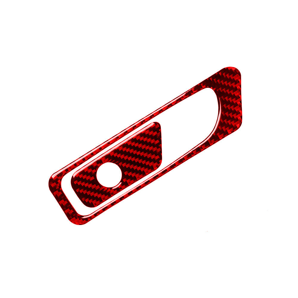 Red Carbon Fiber Passenger Side Armrest Box Cover Trim for Audi Q7 SQ7 2016-2019