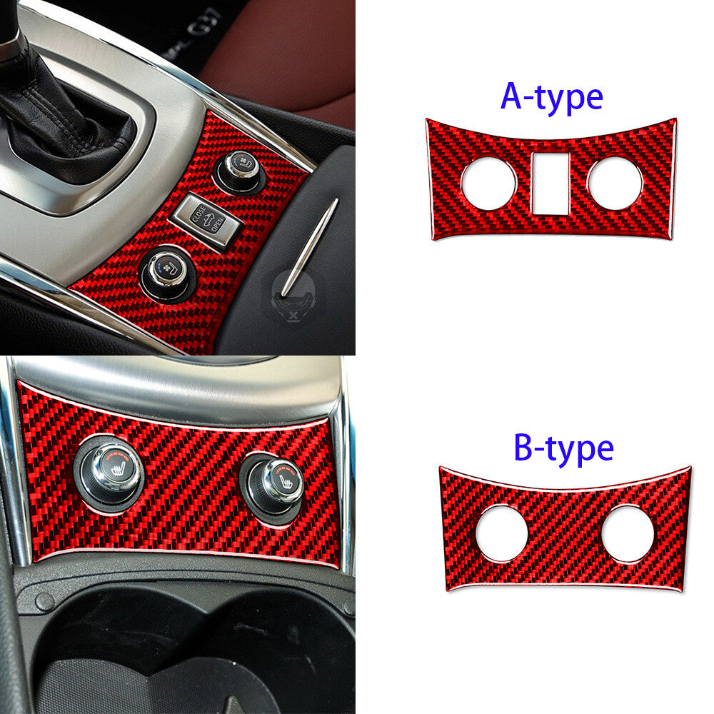 Red Carbon Fiber Interior for Seat Heated Button Trim for Infiniti G37 Sedan 2010-13