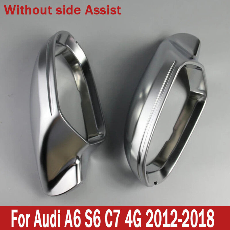 2PCS Without side Assist Error side mirror cover for Audi A6 S6 C7 4G 12-18