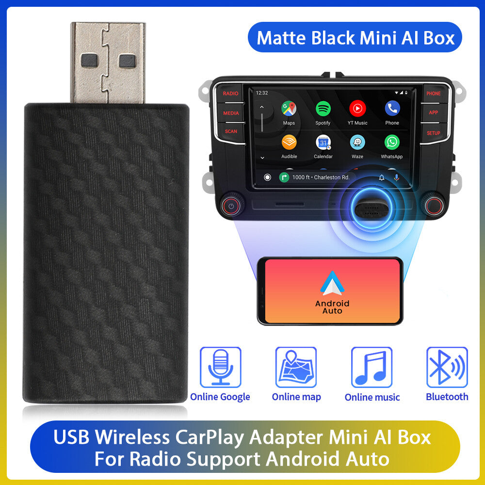 USB Wireless Android Auto Adapter Dongle Retrofit Wired to Wireless Auto Radio