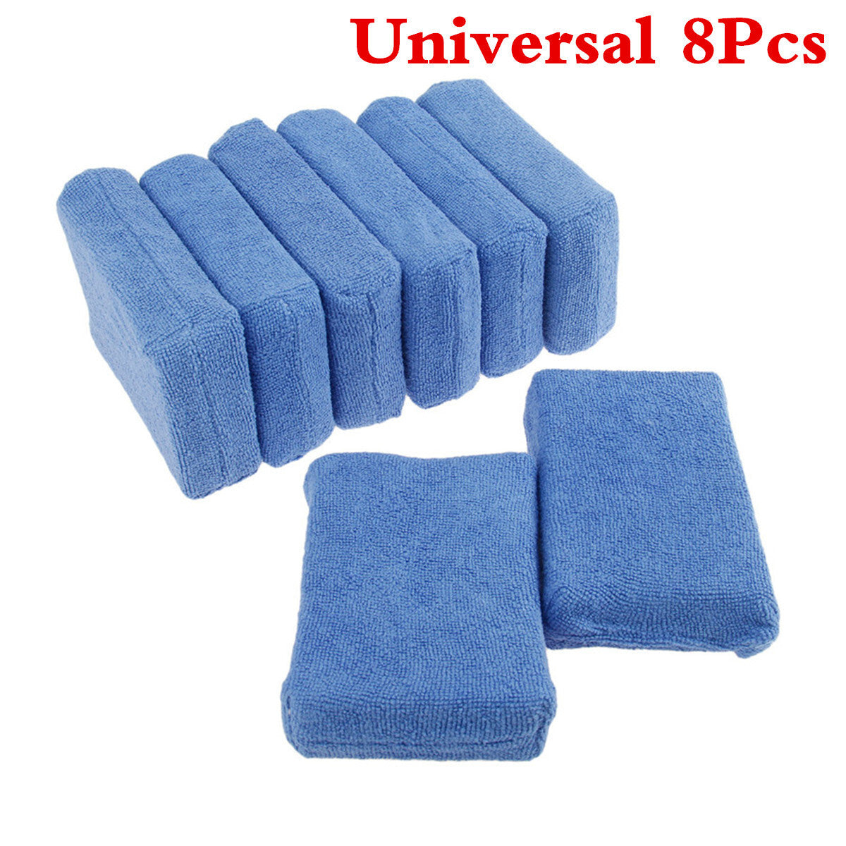 Blue Microfiber Foam Sponge Polish Wax Applicator Car Detailing Cleaning Pad