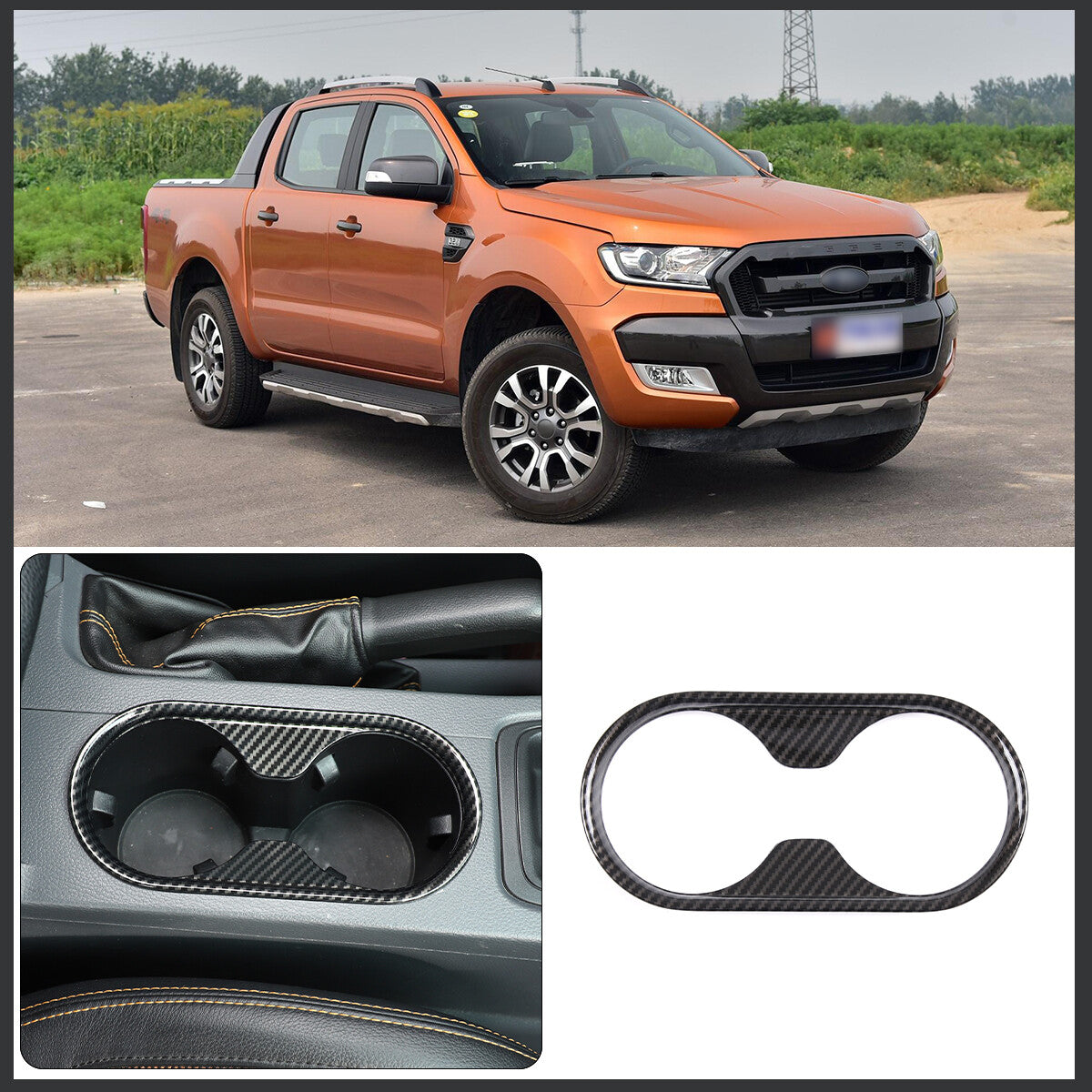 for Maverick 2022-2023 Orange ABS Inner Door Handle Bowl Cover Trim 4PC- v