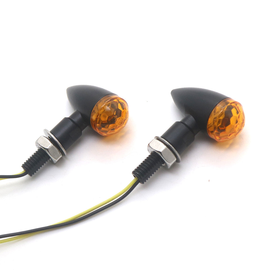 Black Metal LED for Mini Bullet Amber Spherical Lens Turn Signal Indicators Light Q