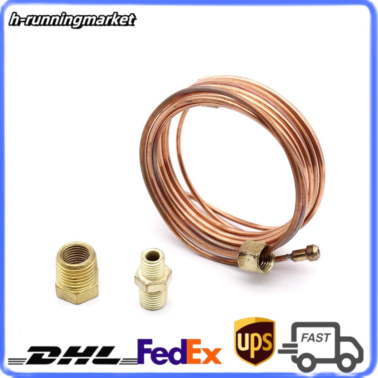Mechanical Oil Pressure Gauge 72 Inch Copper Line Tubing Install Kit w/Fitting