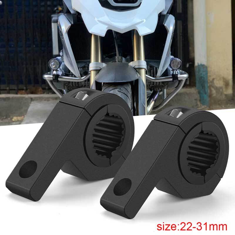 2X Motorcycle 22-31mm Headlight Fog Spot Light Bracket Mount Fork Clamp Holder