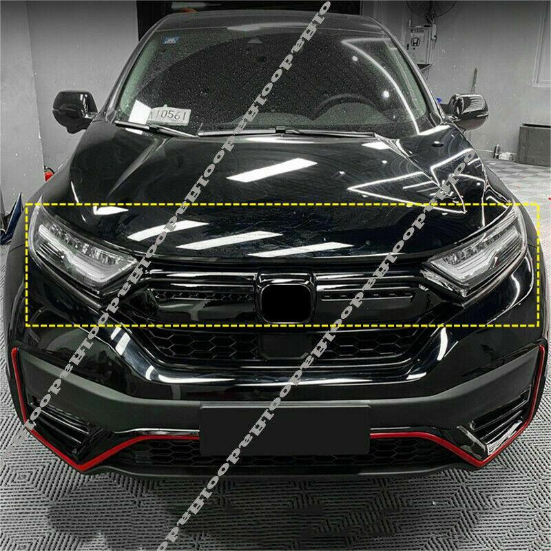 for Honda CRV CR-V 2020-2022 Black ABS Front Grille Moulding Cover Trim Kit 4Pcs