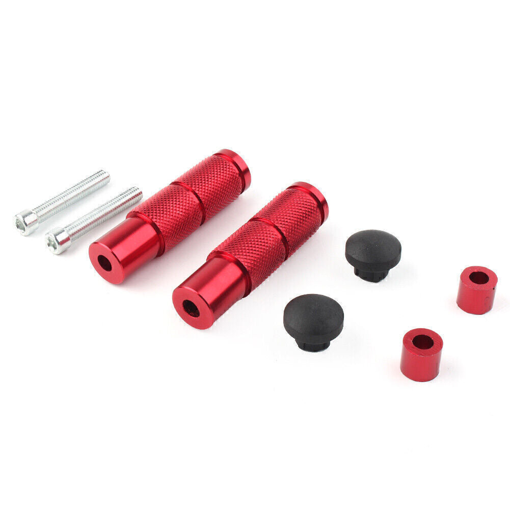 CNC Universal Motorcycle Foot Pegs Footpegs Rear Set Pedals Racing Red