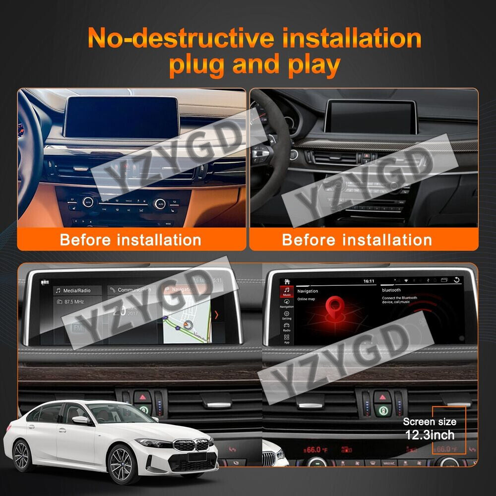 for BMW for X5 X6 2014-2019 Android Carplay Car Radio Screen Receiver GPS Navi 256GB