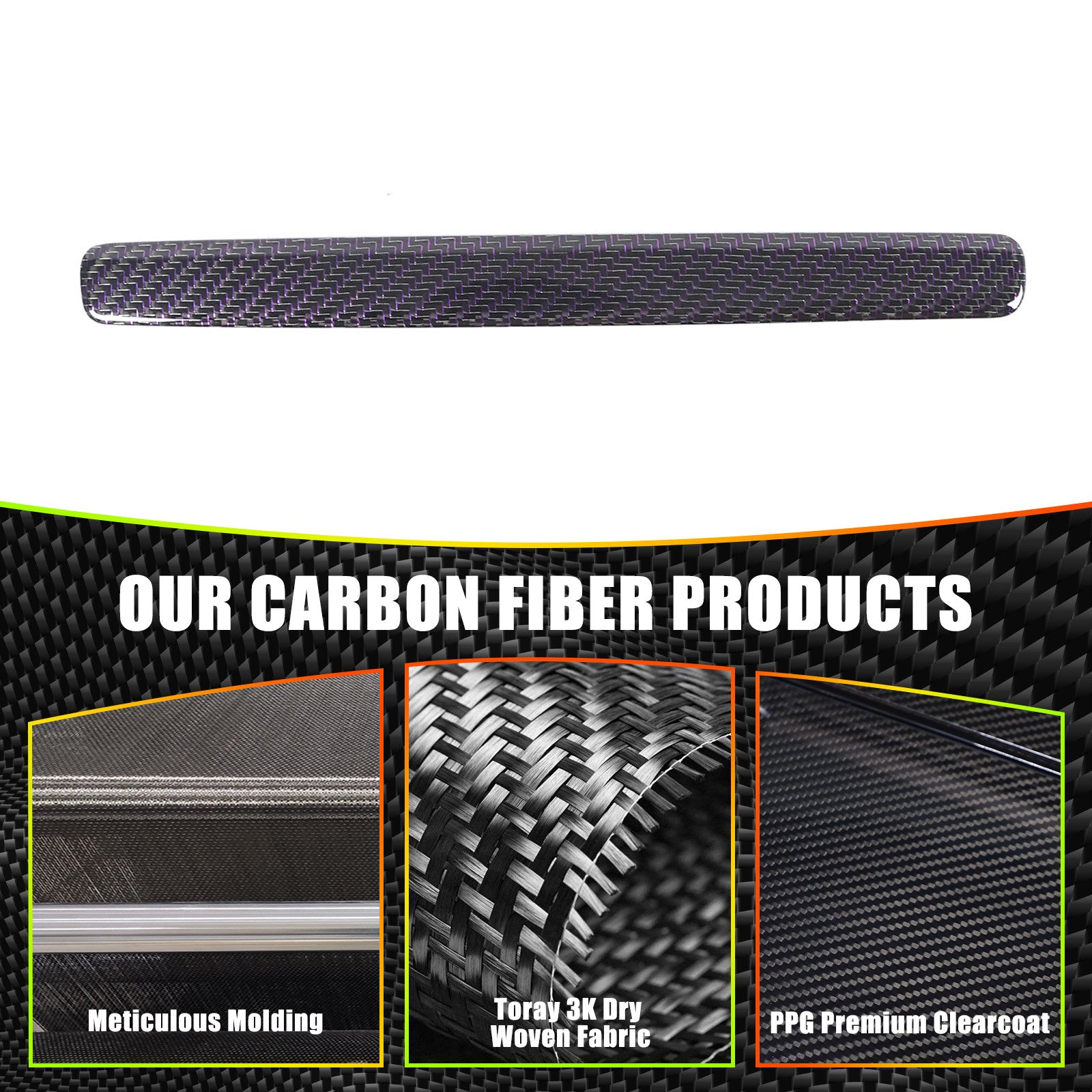 Carbon fiber console passenger side sill trim for G-Class W464 G63 (2019-23) n