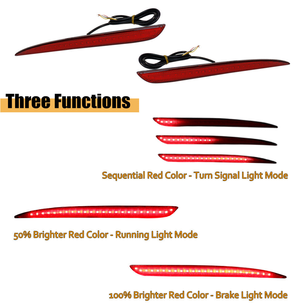 LED bumper reflector suitable for 2015-2022 for Chrysler 300 rear brake turn signal lights- v