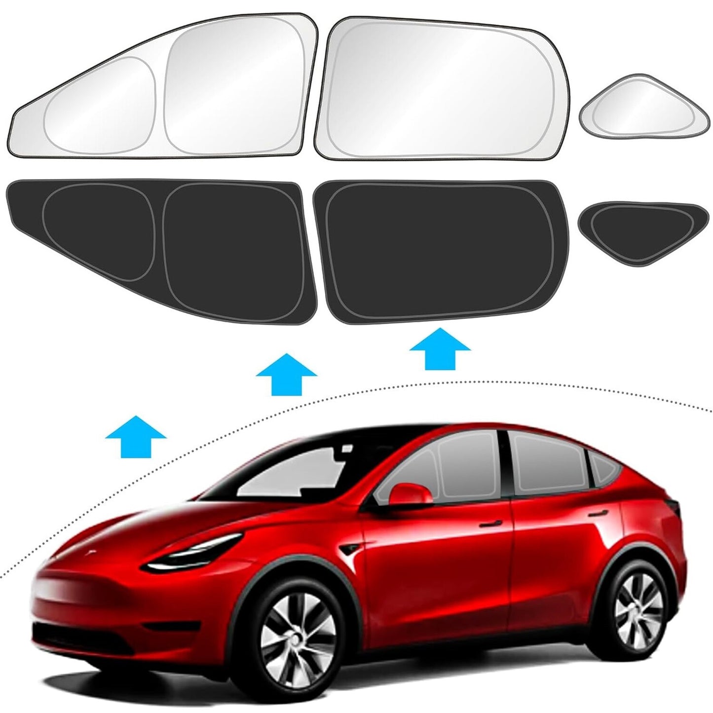 6x For 2020-2024 for Tesla for Model Y Accessories Side Window Sun Shade Privacy Cover