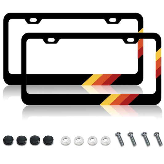 Metal Tri-Color Car SUV License Plate Frame Tag Cover for Toyota Tacoma Rav4 TRD