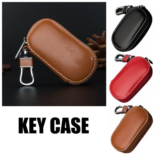 Universal Leather Car Remote Key Chain Zipper Wallet Holder Bag Protector Q