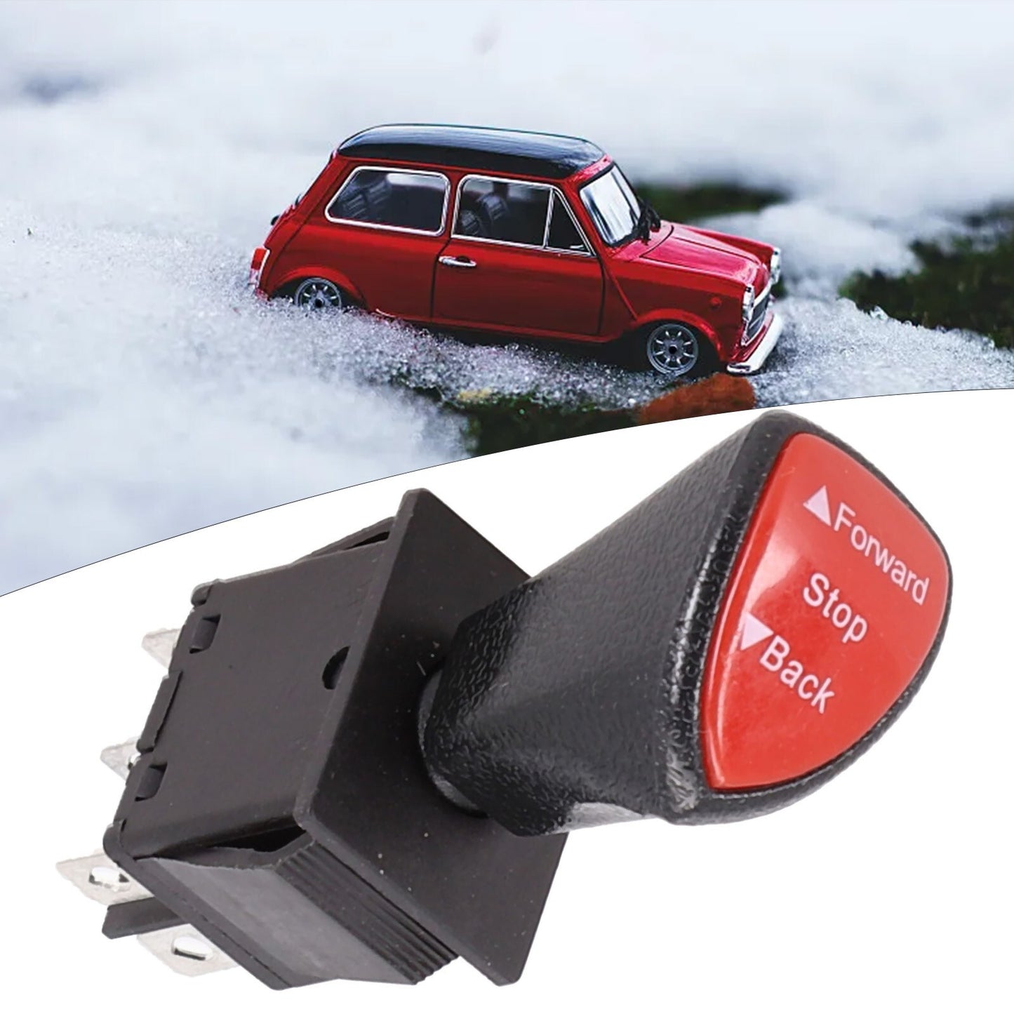 Long-life 6-pin DPDT locking slide rocker switch for front deflector