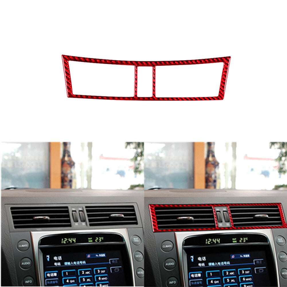 Red Carbon Fiber Interior Central Air Vent Outlet Cover for Lexus GS 2006-2011