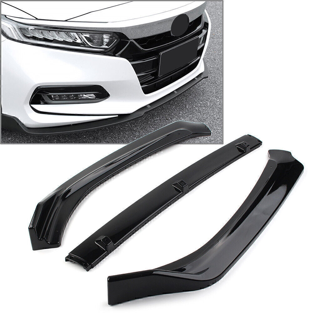 3X Front Bumper Lip Protector Cover Trim for Honda Accord 2018 2019 2020