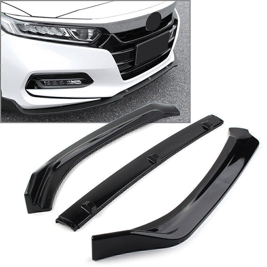 3X Front Bumper Lip Protector Cover Trim for Honda Accord 2018 2019 2020