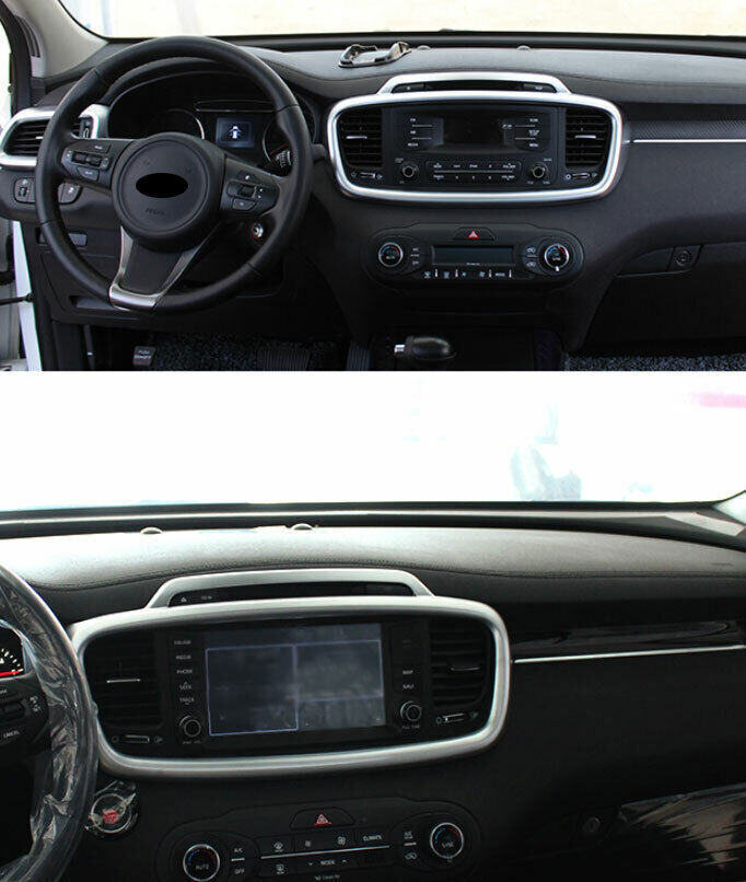 Middle Console Navigation Panel Trim Fit for Kia Sorento DX 2016-20 Matte Silver