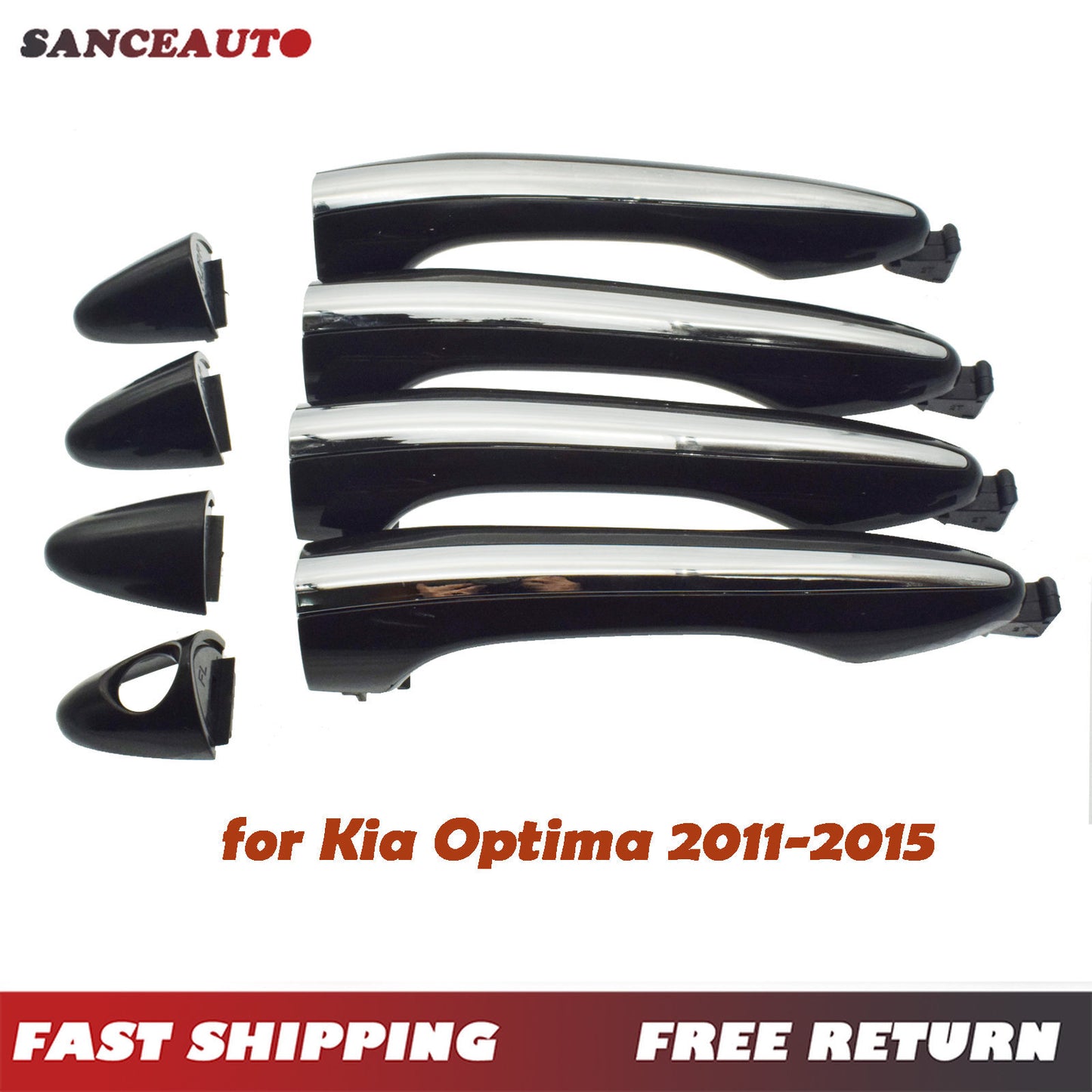 Chrome front and rear left exterior door handles for Kia Optima 11-15- n