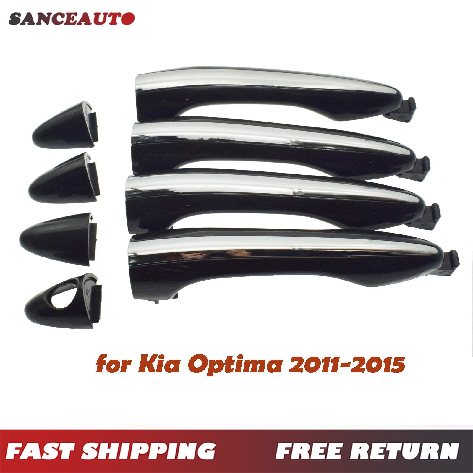 Chrome front and rear left exterior door handles for Kia Optima 11-15- n