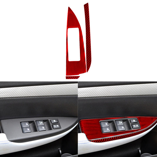 2Pcs Carbon Fiber Interior Center Air Vent Cover Trim For 2012-2015 for Fiat 500 v