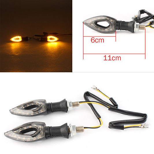 2PCS 12V LED Turn Signal Indicator Blinker Amber Light Lamps Black Universal Q