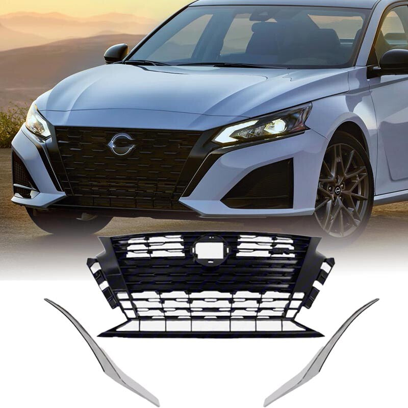 Front Bumper Upper Grille & Grille Molding Set For 2023 2024 Altima SR n