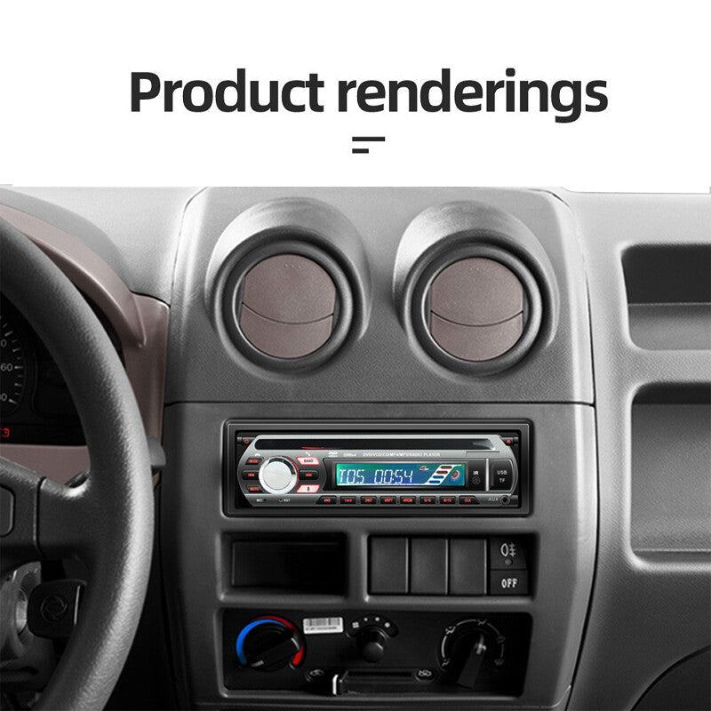 Single DIN Car Stereo DVD CD MP3 Music Player with Audio USB/AUX/SD/BT and Built-in Radio n