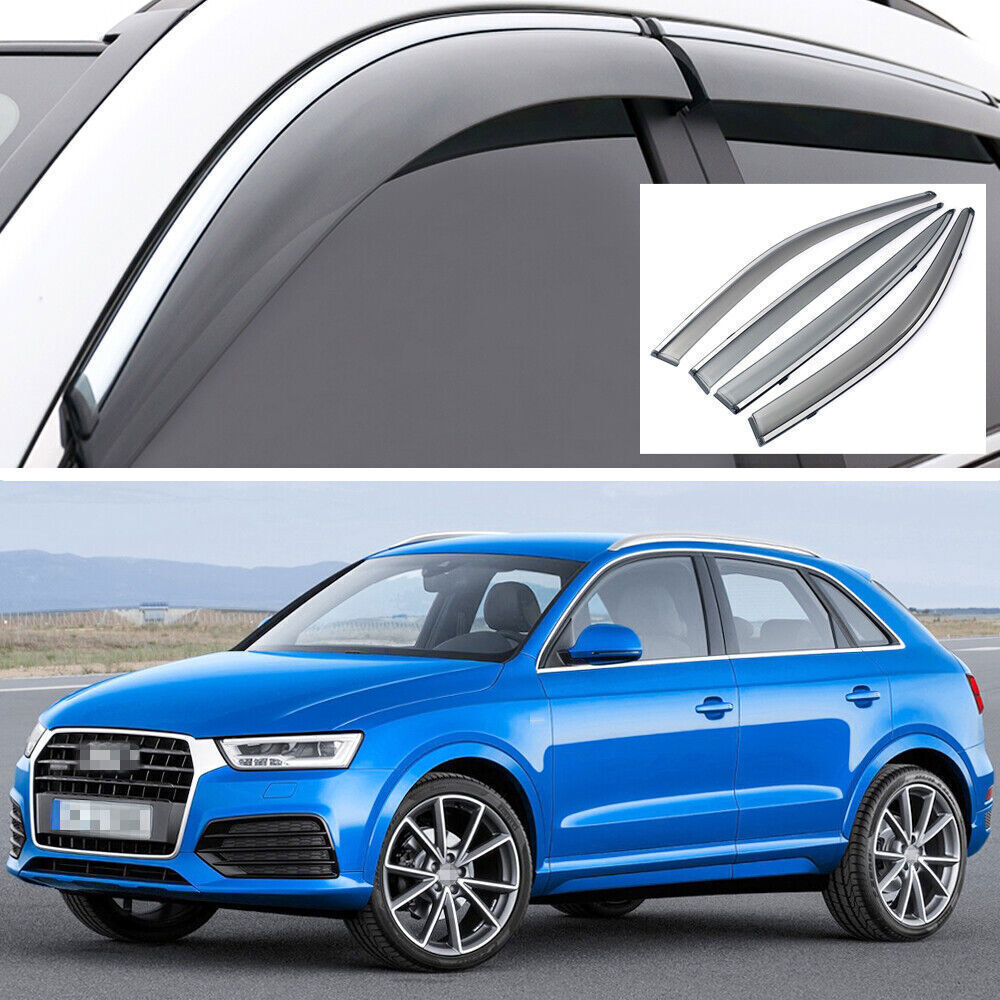 4X Side Window Deflector Visors Rain Guards Vent Shade for 2015-2018-17 for Audi Q3